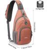 imageG4Free RFID Sling Bag Crossbody Backpack Small Chest Shoulder Bag Hiking OutdoorLight Orange