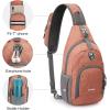 imageG4Free RFID Sling Bag Crossbody Backpack Small Chest Shoulder Bag Hiking OutdoorLight Orange