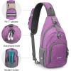 imageG4Free RFID Sling Bag Crossbody Backpack Small Chest Shoulder Bag Hiking OutdoorLight Purple