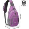 imageG4Free RFID Sling Bag Crossbody Backpack Small Chest Shoulder Bag Hiking OutdoorLight Purple