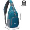 imageG4Free RFID Sling Bag Crossbody Backpack Small Chest Shoulder Bag Hiking OutdoorTeal Blue