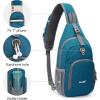 imageG4Free RFID Sling Bag Crossbody Backpack Small Chest Shoulder Bag Hiking OutdoorTeal Blue
