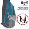 imageG4Free RFID Sling Bag Crossbody Backpack Small Chest Shoulder Bag Hiking OutdoorTeal Blue