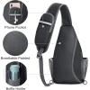 imageG4Free RFID Sling Bag Crossbody Sling Backpack Small Chest Shoulder Backpack Men Women Hiking OutdoorBlack
