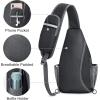imageG4Free RFID Sling Bag Crossbody Sling Backpack Small Chest Shoulder Backpack Men Women Hiking OutdoorBlackGray