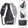 imageG4Free RFID Sling Bag Crossbody Sling Backpack Small Chest Shoulder Backpack Men Women Hiking OutdoorBlackGray