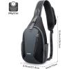 imageG4Free RFID Sling Bag Crossbody Sling Backpack Small Chest Shoulder Backpack Men Women Hiking OutdoorBlackGray