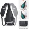 imageG4Free RFID Sling Bag Crossbody Sling Backpack Small Chest Shoulder Backpack Men Women Hiking OutdoorBlackGreen