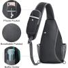 imageG4Free RFID Sling Bag Crossbody Sling Backpack Small Chest Shoulder Backpack Men Women Hiking OutdoorBlackGreen