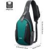 imageG4Free RFID Sling Bag Crossbody Sling Backpack Small Chest Shoulder Backpack Men Women Hiking OutdoorBlackGreen