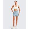 imageG4Free Ribbed Womens Athletic Shorts High Waisted Drawstring Gym Running Shorts with PocketsBlue Willow