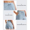imageG4Free Ribbed Womens Athletic Shorts High Waisted Drawstring Gym Running Shorts with PocketsBlue Willow