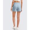 imageG4Free Ribbed Womens Athletic Shorts High Waisted Drawstring Gym Running Shorts with PocketsBlue Willow