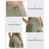 imageG4Free Ribbed Womens Athletic Shorts High Waisted Drawstring Gym Running Shorts with PocketsGray Olive