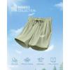 imageG4Free Ribbed Womens Athletic Shorts High Waisted Drawstring Gym Running Shorts with PocketsGray Olive