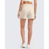 imageG4Free Ribbed Womens Athletic Shorts High Waisted Drawstring Gym Running Shorts with PocketsLight Khaki
