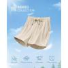 imageG4Free Ribbed Womens Athletic Shorts High Waisted Drawstring Gym Running Shorts with PocketsLight Khaki