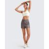 imageG4Free Ribbed Womens Athletic Shorts High Waisted Drawstring Gym Running Shorts with PocketsTaupe