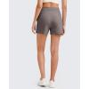 imageG4Free Ribbed Womens Athletic Shorts High Waisted Drawstring Gym Running Shorts with PocketsTaupe