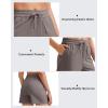 imageG4Free Ribbed Womens Athletic Shorts High Waisted Drawstring Gym Running Shorts with PocketsTaupe