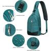 imageG4Free Sling Bag RFID Blocking Crossbody Sling Backpack Small Shoulder Chest Bag Daypack USB Charger Port Men WomenTeal
