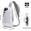 imageG4Free Sling Bag RFID Blocking Lightweight Crossbody Backpack Chest Shoulder Bag for Travel Sports Running HikingWhite