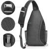 imageG4Free Sling Bag RFID Blocking Sling Backpack Crossbody Chest Bag Daypack for Hiking TravelBlackBlack
