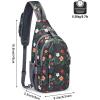 imageG4Free Sling Bag RFID Blocking Sling Backpack Crossbody Chest Bag Daypack for Hiking TravelBlackBlack Base Flora