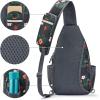 imageG4Free Sling Bag RFID Blocking Sling Backpack Crossbody Chest Bag Daypack for Hiking TravelBlackBlack Base Flora