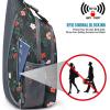 imageG4Free Sling Bag RFID Blocking Sling Backpack Crossbody Chest Bag Daypack for Hiking TravelBlackBlack Base Flora
