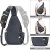 imageG4Free Sling Bag RFID Blocking Sling Backpack Crossbody Chest Bag Daypack for Hiking TravelBlackBlack Base Flora