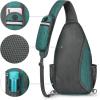imageG4Free Sling Bag RFID Blocking Sling Backpack Crossbody Chest Bag Daypack for Hiking TravelBlackDark Green