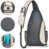 imageG4Free Sling Bag RFID Blocking Sling Backpack Crossbody Chest Bag Daypack for Hiking TravelBlackIvoryTan