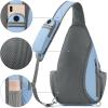 imageG4Free Sling Bag RFID Blocking Sling Backpack Crossbody Chest Bag Daypack for Hiking TravelBlackLight Blue