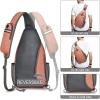 imageG4Free Sling Bag RFID Blocking Sling Backpack Crossbody Chest Bag Daypack for Hiking TravelBlackLight Orange