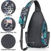 imageG4Free Sling Bag RFID Blocking Sling Backpack Crossbody Chest Bag Daypack for Hiking TravelBlackMaple Leaf Blue