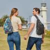 imageG4Free Sling Bag RFID Blocking Sling Backpack Crossbody Chest Bag Daypack for Hiking TravelBlackMaple Leaf Blue