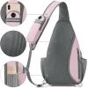 imageG4Free Sling Bag RFID Blocking Sling Backpack Crossbody Chest Bag Daypack for Hiking TravelBlackPink