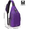 imageG4Free Sling Bag RFID Blocking Sling Backpack Crossbody Chest Bag Daypack for Hiking TravelBlackPurpleGray