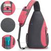 imageG4Free Sling Bag RFID Blocking Sling Backpack Crossbody Chest Bag Daypack for Hiking TravelBlackRed