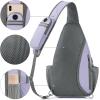 imageG4Free Sling Bag RFID Blocking Sling Backpack Crossbody Chest Bag Daypack for Hiking TravelBlackTaro Purple