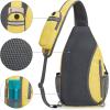 imageG4Free Sling Bag RFID Blocking Sling Backpack Crossbody Chest Bag Daypack for Hiking TravelBlackYellow