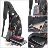 imageG4Free Sling Bags Men and Women Shoulder Backpack Small Crossbody Chest Sling Backpack BlackBlack Flower