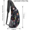imageG4Free Sling Bags Men and Women Shoulder Backpack Small Crossbody Chest Sling Backpack BlackBlack Flower