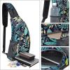 imageG4Free Sling Bags Men and Women Shoulder Backpack Small Crossbody Chest Sling Backpack BlackBlue Leaf