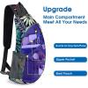 imageG4Free Sling Bags Men and Women Shoulder Backpack Small Crossbody Chest Sling Backpack BlackBlue Leaf