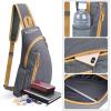 imageG4Free Sling Bags Men and Women Shoulder Backpack Small Crossbody Chest Sling Backpack BlackGrey Yellow