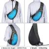 imageG4Free Sling Bags Men and Women Shoulder Backpack Small Crossbody Chest Sling Backpack BlackLight Blue