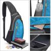 imageG4Free Sling Bags Men and Women Shoulder Backpack Small Crossbody Chest Sling Backpack BlackLight Blue