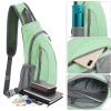imageG4Free Sling Bags Men and Women Shoulder Backpack Small Crossbody Chest Sling Backpack BlackLight Green